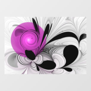 Vinilos Para Cristales Resumen Gris Negro Con Arte Fractal Magenta