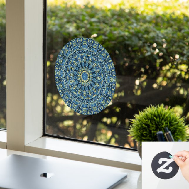 Vinilos Para Cristales Resumen Groovy Van Gogh Starry Night Mandala (Oficina)