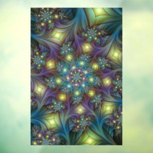 Vinilos Para Cristales Resumen ilustrado brillante arte fractal púrpura V