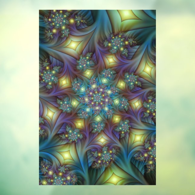 Vinilos Para Cristales Resumen ilustrado brillante arte fractal púrpura V (Hoja 3)