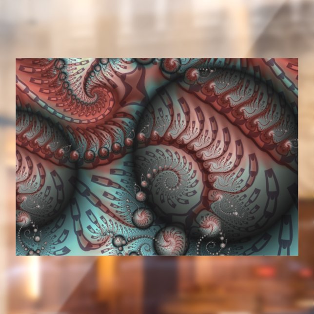 Vinilos Para Cristales Resumen Vivid Fantasy Fractal Art Brown Blue (Hoja 2)