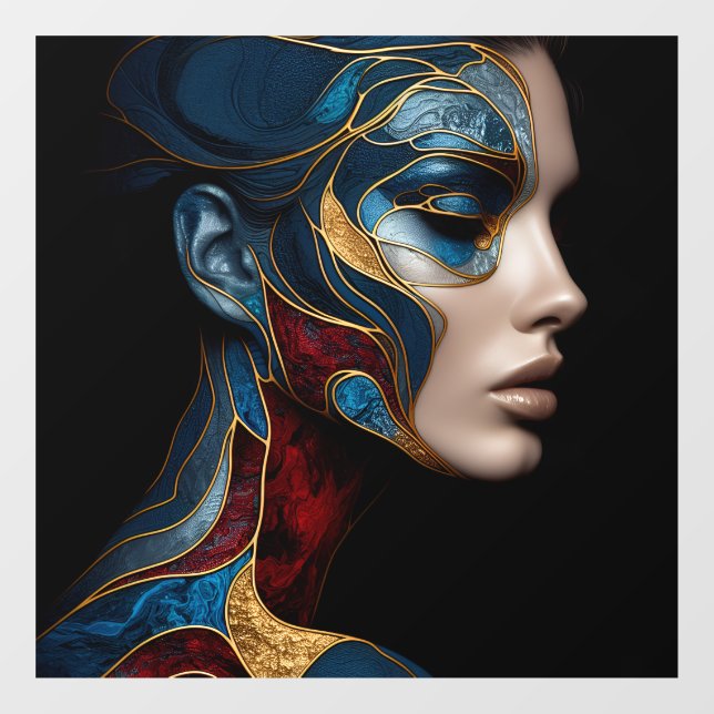 Vinilos Para Cristales Retrato De Una Mujer En Resumen (Hoja)