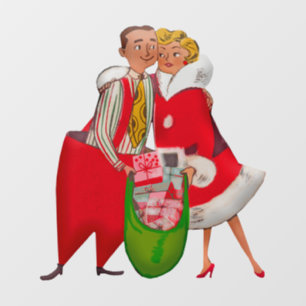 VINILOS PARA CRISTALES RETRO NAVIDADES COUPLE WINDOWS CLING