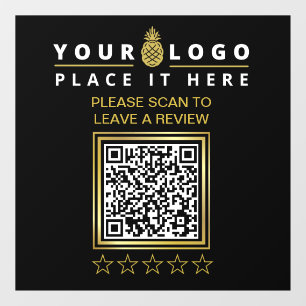 Vinilos Para Cristales Revisión de logotipo comercial de código QR negro