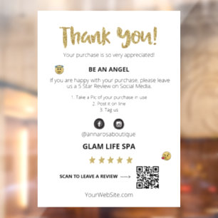 Vinilos Para Cristales *~* REVISIÓN QR AP8  GRACIAS Emoji Lindo