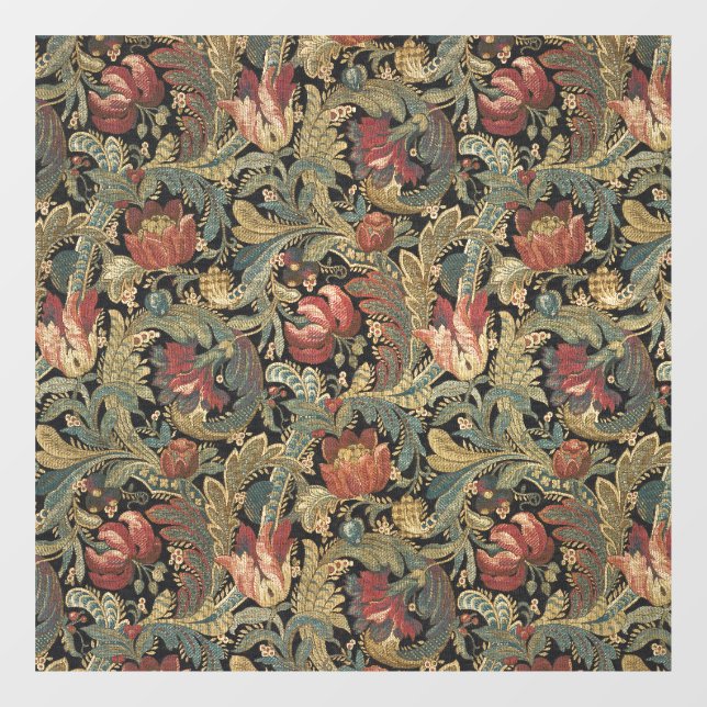 Vinilos Para Cristales Rich Floral Tapestry Brocade Antiguo Clásico (Hoja)