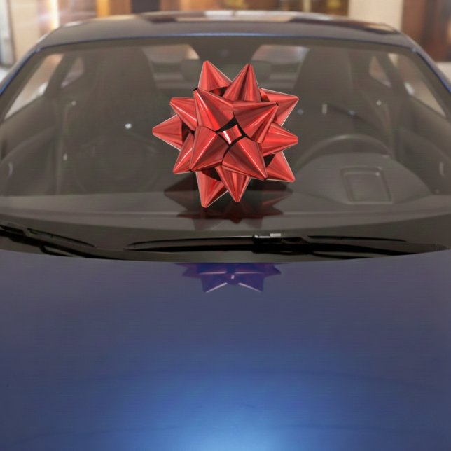 Vinilos Para Cristales Rojo Gigante Bow Extra Gran Ventanilla (Red Gift Bow Extra Large Window Cling )