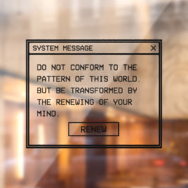Vinilos Para Cristales Romanos 12:2 Ventana de Alerta de Computadora en B