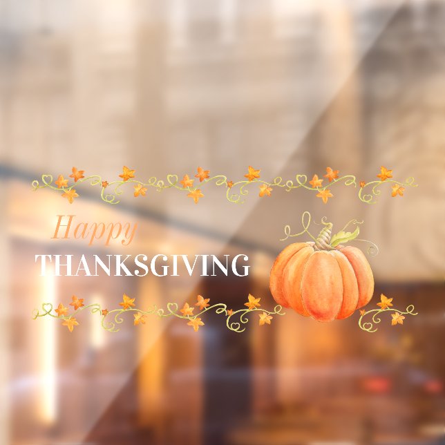 Vinilos Para Cristales Ropa de agua de calabaza arte otoño acción de grac (Hoja 2)