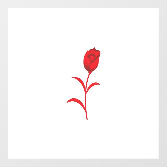 Vinilos Para Cristales Rosa Madder, Lava Red, diseño floral (Hoja)