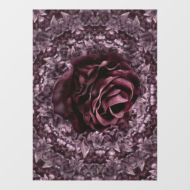 Vinilos Para Cristales Rosa Mandala (Hoja)