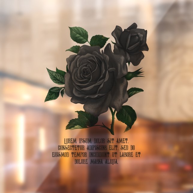Vinilos Para Cristales Rosas negros góticos vintage personalizados (Hoja 2)