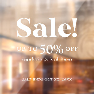 Vinilos Para Cristales Rótulo clásico de venta en blanco