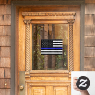 Vinilos Para Cristales Rótulo de la ventana de la bandera azul, policía,
