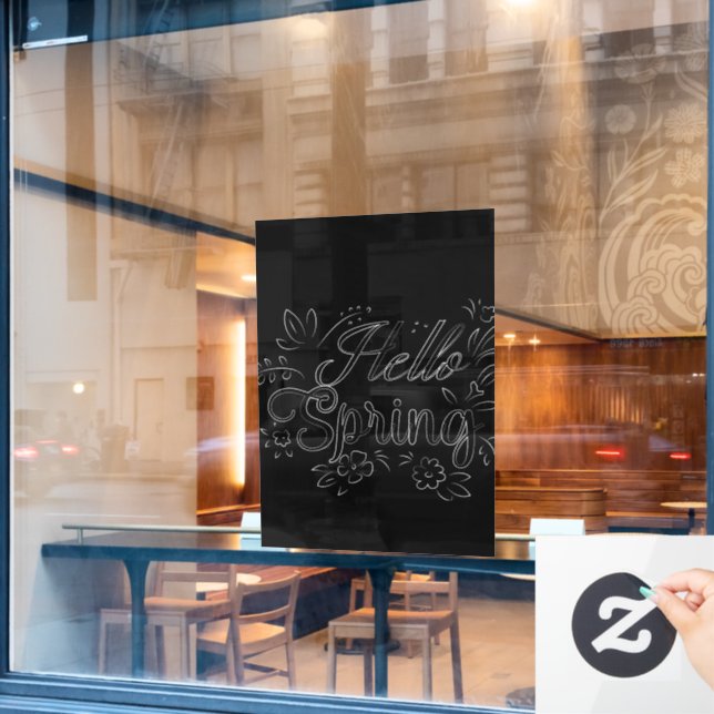 Vinilos Para Cristales Rótulo de primavera de Hello (Ventana de cafetería)