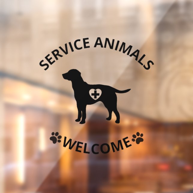 Vinilos Para Cristales Rótulo de Tiendas de Bienvenida para Animales de S (Hoja 2)