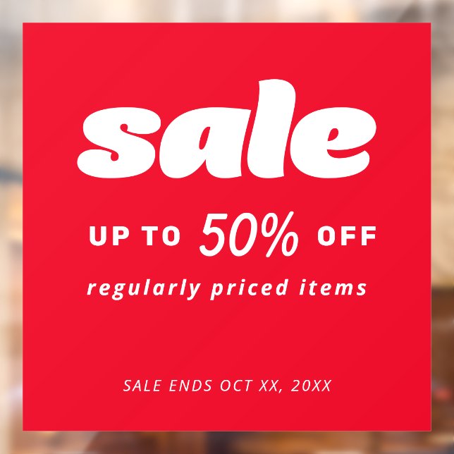 Vinilos Para Cristales Rótulo de venta roja Bubble Classic Retro (Hoja 2)