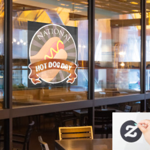 Vinilos Para Cristales Rótulo del Día Nacional del Perro Caliente