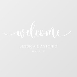 Vinilos Para Cristales Rótulo elegante de bienvenida Boda Cling Decal -