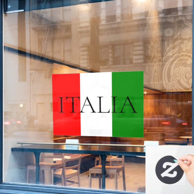 Vinilos Para Cristales Rótulo italiano Bandera (Ventana de cafetería)