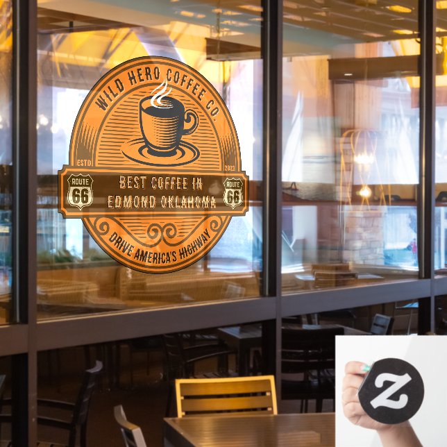 Vinilos Para Cristales Ruta Rustica personalizar 66 Cafés Tiendas Steamin (ventana del restaurante)