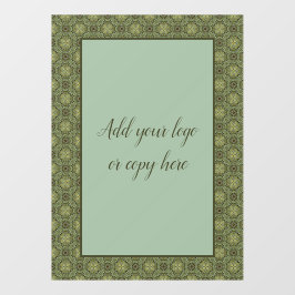 Vinilos Para Cristales Sage Green y Gold Filigree 