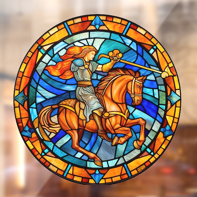 Vinilos Para Cristales Sagittarius Zodiac Rótulo Faux Stained Glass (Hoja 2)