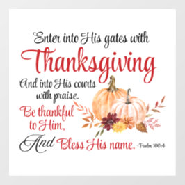 Vinilos Para Cristales Salmo 100:4 Entrar en sus puertas con Acción de Gr