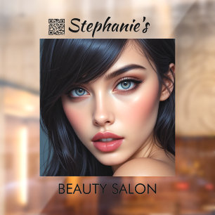 Vinilos Para Cristales Salón de Belleza de la Chica de Hermoso Cabello Os