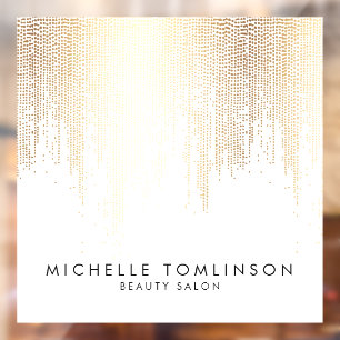 Vinilos Para Cristales Salón De Belleza De Lujo Faux Gold Confetti Rain