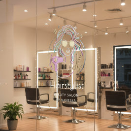 Vinilos Para Cristales Salón de Belleza Estilista de Pelo de Lujo Moderno
