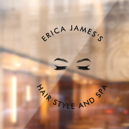 Vinilos Para Cristales Salón de Belleza Golden Lashes y cejas