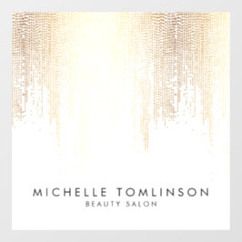 Vinilos Para Cristales Salón de Belleza Lluvia de Confeti Dorado Falso de