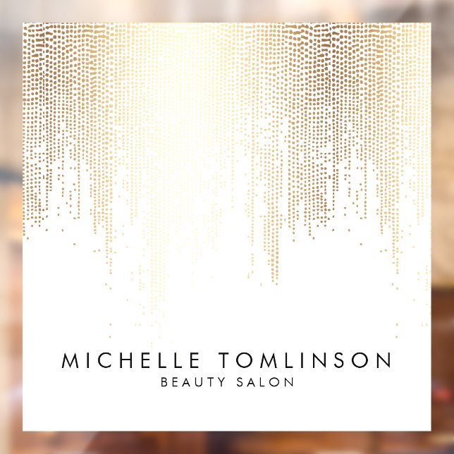 Vinilos Para Cristales Salón de Belleza Lluvia de Confeti Dorado Falso de (Hoja 2)