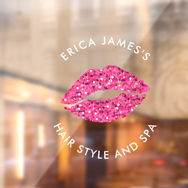 Vinilos Para Cristales Salón de Belleza Teal Green Lips (Hoja 2)