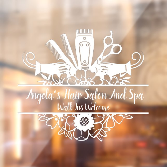 Vinilos Para Cristales Salón De Pelo personalizar Y Spa Blanco (Hoja 2)