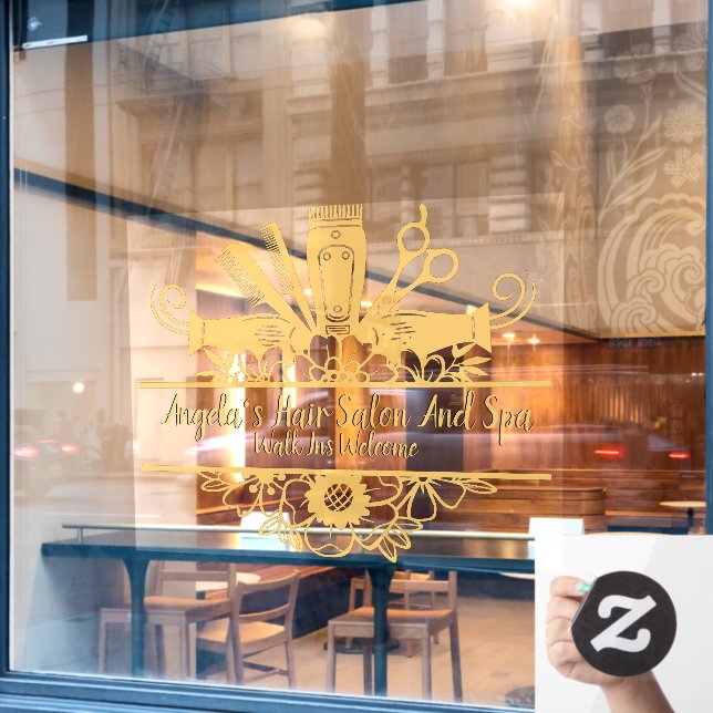 Vinilos Para Cristales Salón De Pelo personalizar Y Spa Tex De Sombra Neg (Ventana de cafetería)