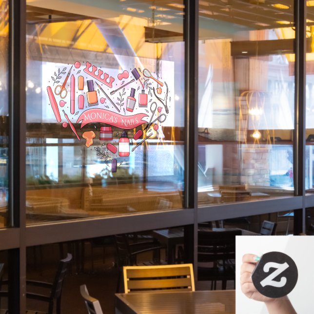 Vinilos Para Cristales Salón de uñas personalizadas herramientas de uñas  (ventana del restaurante)