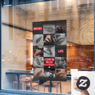 Vinilos Para Cristales Salón Spa Cejas Labios Ven Relájate Rejuvenece