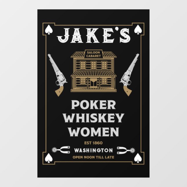 Vinilos Para Cristales Saloon de Cowboy American Frontier (Hoja)