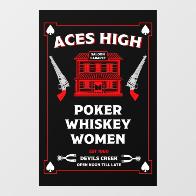 Vinilos Para Cristales Saloon de Cowboy American Frontier (Hoja)