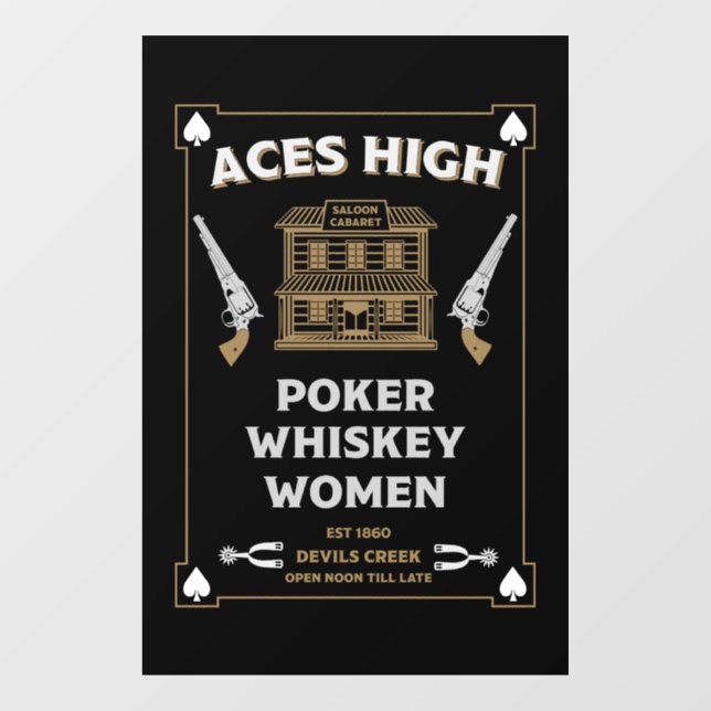 Vinilos Para Cristales Saloon de Cowboy American Frontier (Hoja)