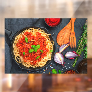Vinilos Para Cristales Salsa de Carne con Tomate de Espaguetis Italianos