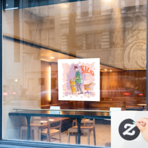 Vinilos Para Cristales Salsa Drummer I clavija la ventana
