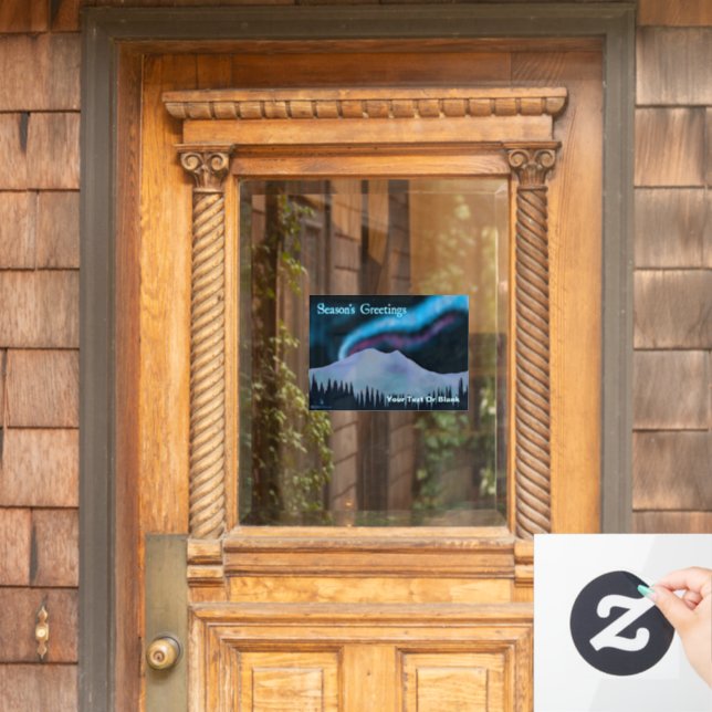 Vinilos Para Cristales Saludos de temporada - Blue Aurora (Puerta de casa)