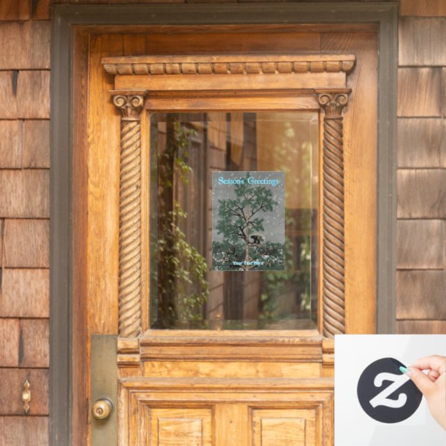 Vinilos Para Cristales Saludos de temporada - Porcupine In A Pine Tree Ho (Puerta de casa)