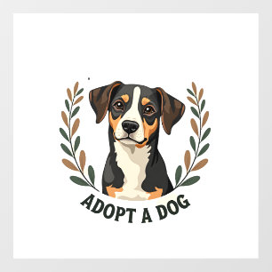 Vinilos Para Cristales Salva una vida Adopta un perro Ilustración de resc