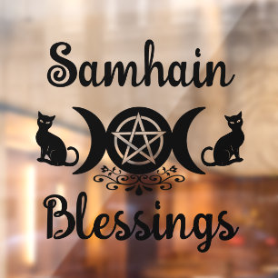 Vinilos Para Cristales Samhain bendice a Celtic Wiccan Halloween