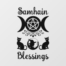 Vinilos Para Cristales Samhain bendice a Celtic Wiccan Halloween