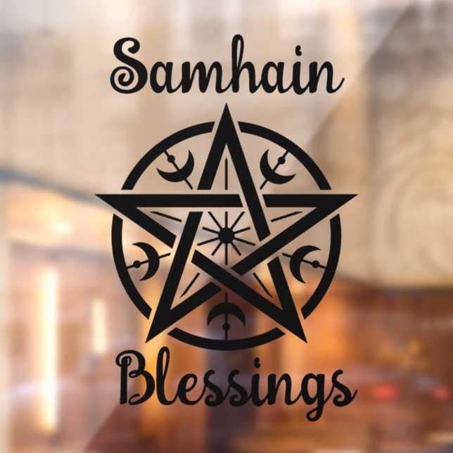 Vinilos Para Cristales Samhain Blessings Halloween muestra bendición (Hoja 2)